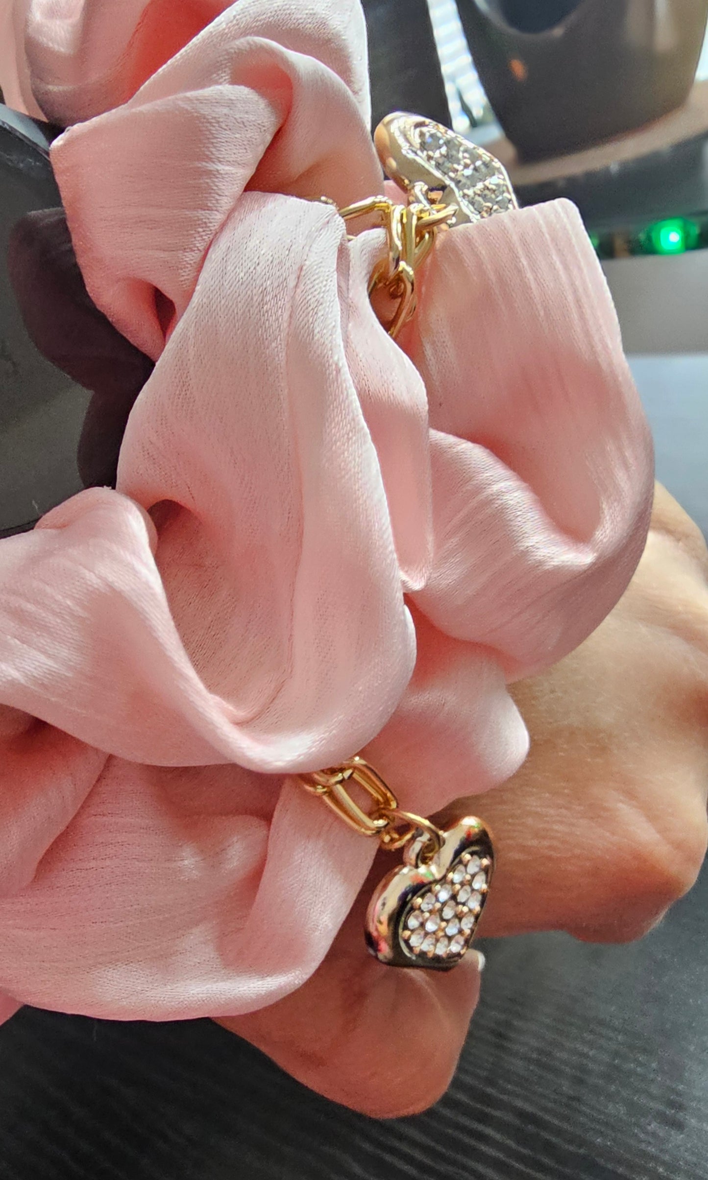 Pink heart scrunchy - Christine Boutique Glam