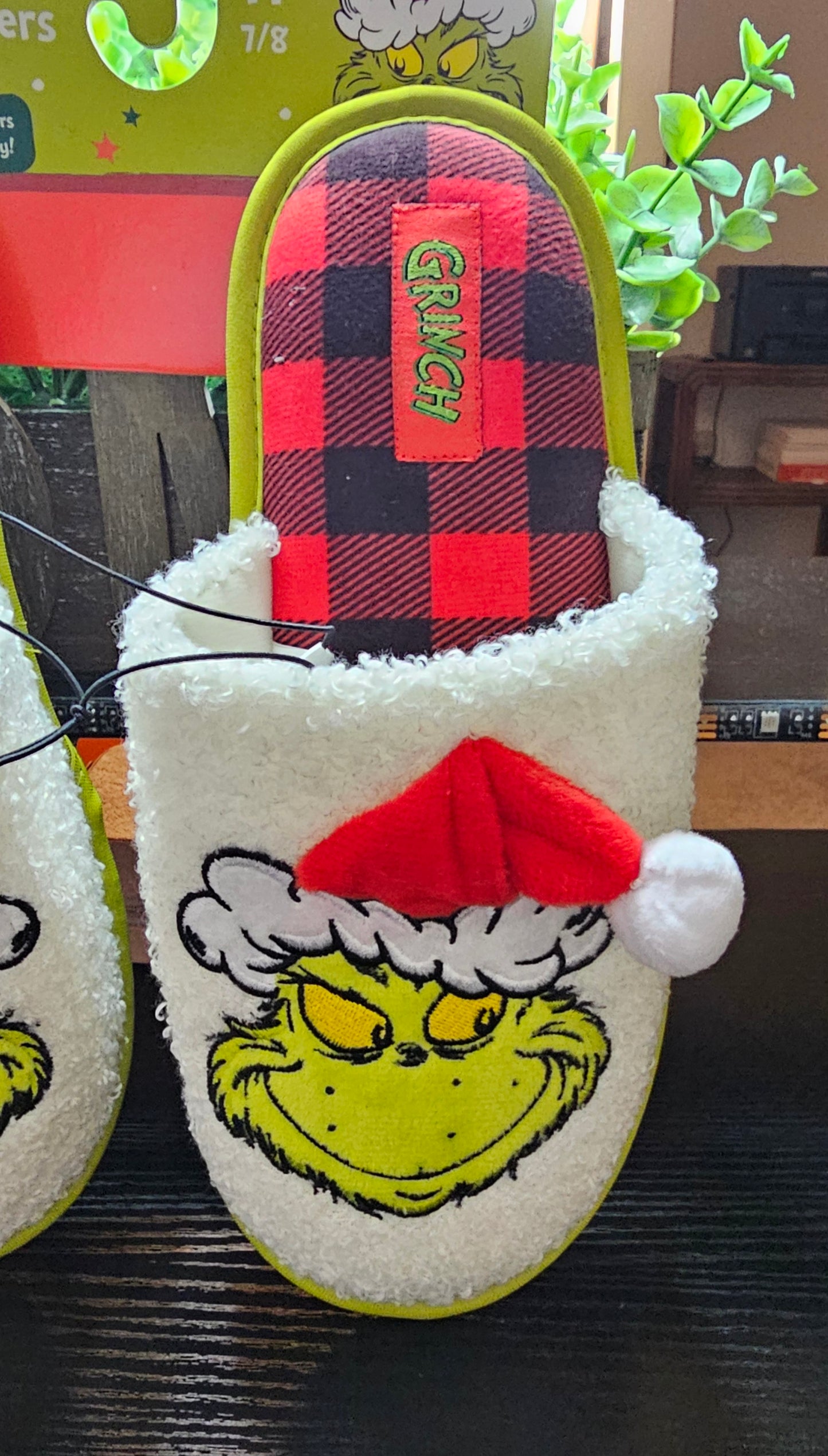 Womens Grinch slippers size 7-8 - Christine Boutique Glam