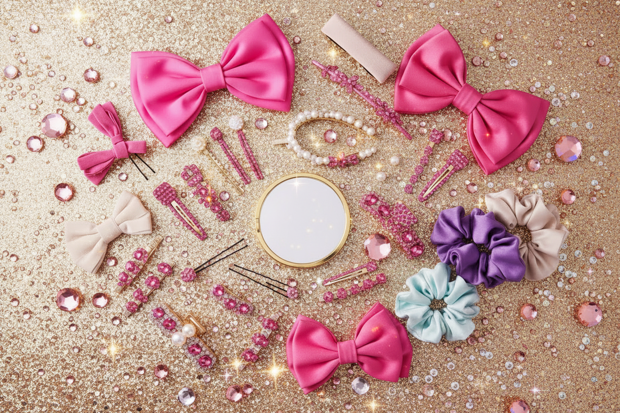 Ultra Glam Hair Accessories Flat Lay