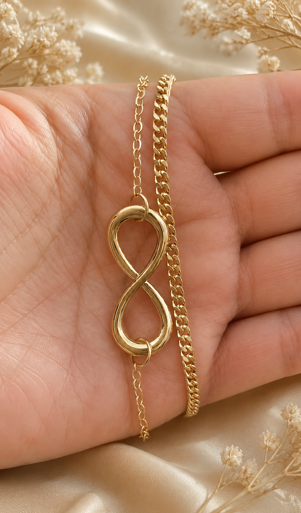 2pc infinity ankle bracelet set