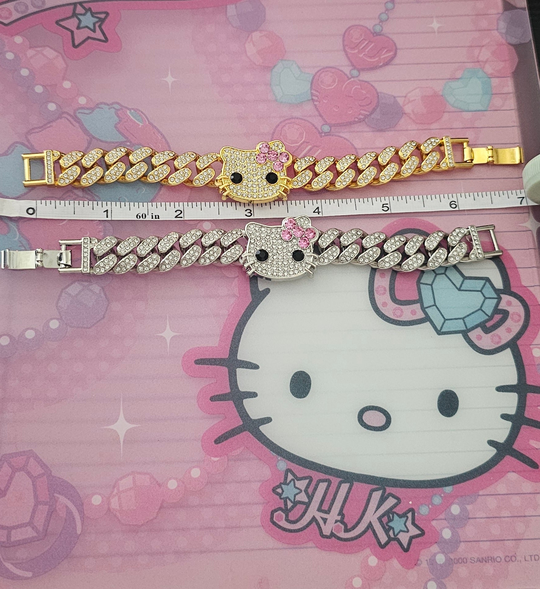 Christine Boutique Glam Kitty Fashion Bling Bracelet with sparkling rhinestones and cute kitty charm on silver-tone chain.