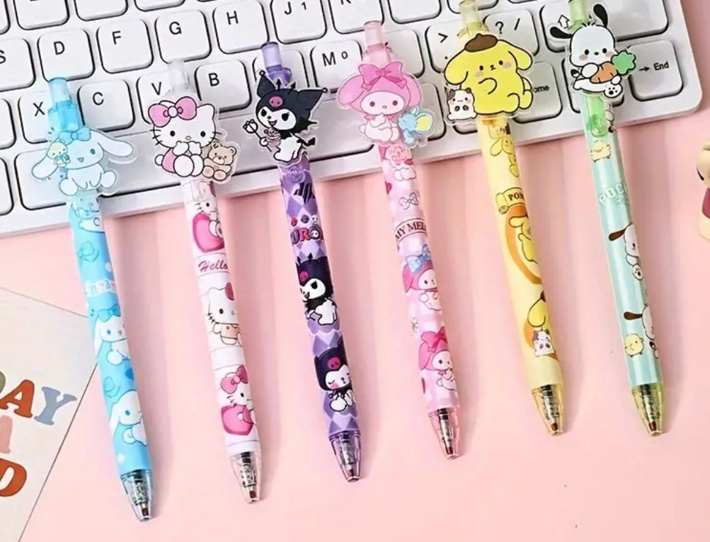 Sanrio gel pens, set of 6