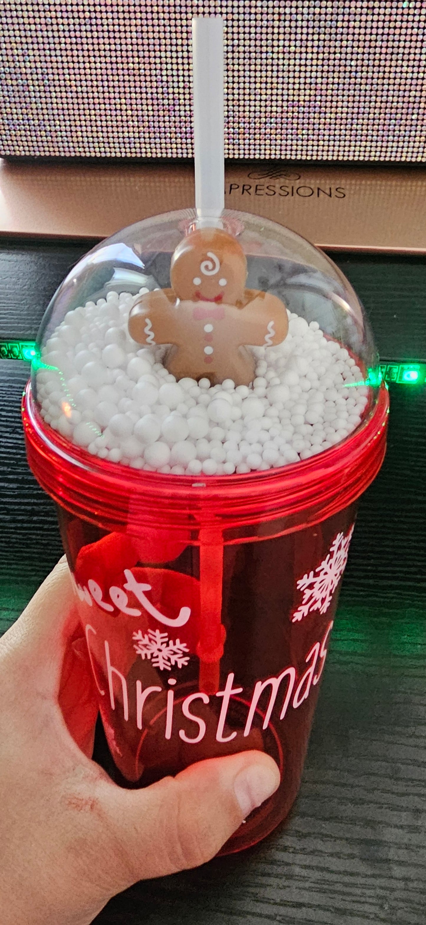 Snowman or gingerbread Snow drinking cup