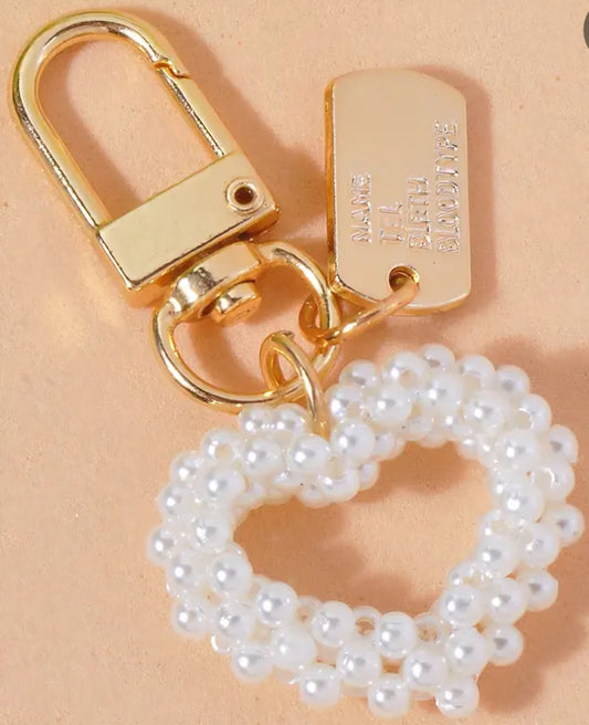 Open heart keychain or bag charm - Christine Boutique Glam