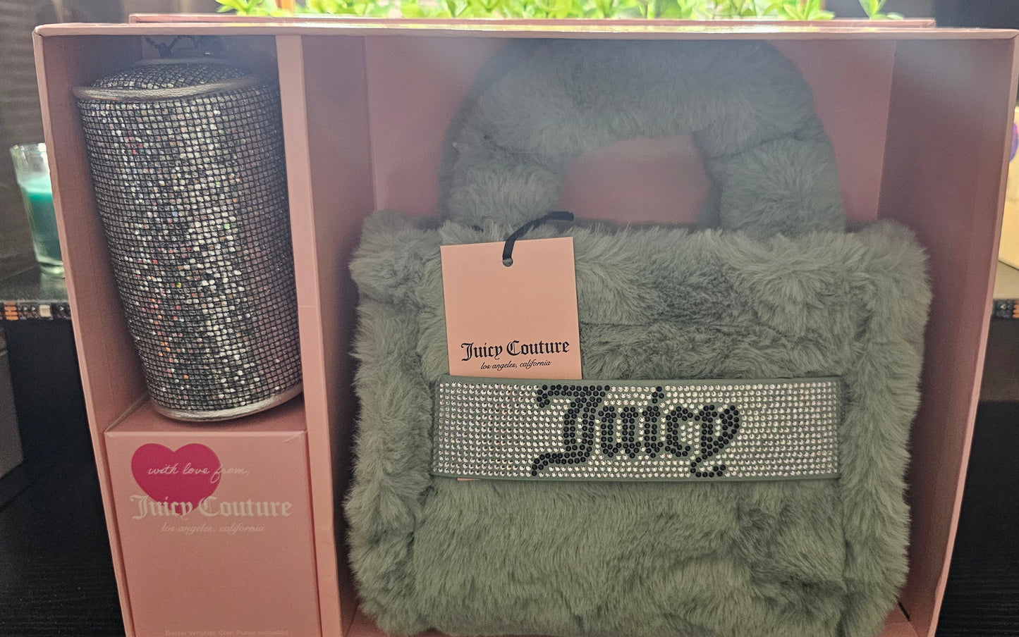 Juicy Couture mini tote and coin purse set.