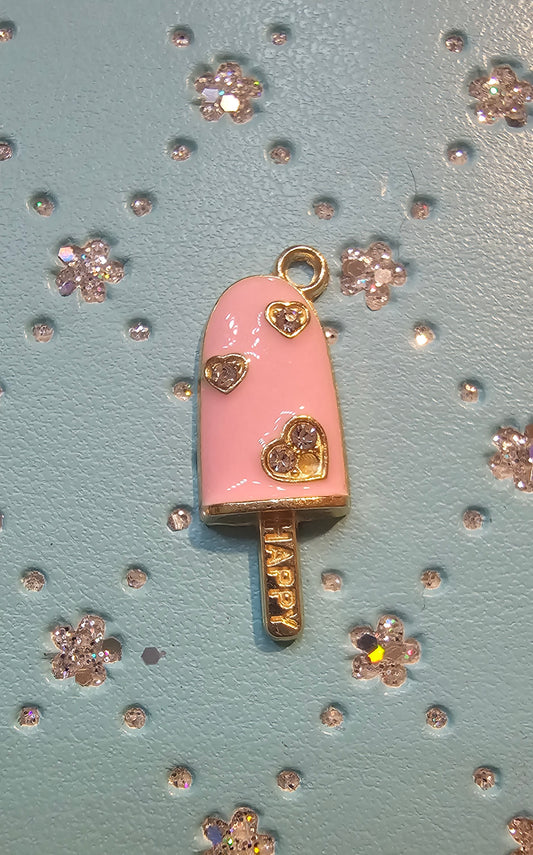 Pink heart popsicle charm - Christine Boutique Glam
