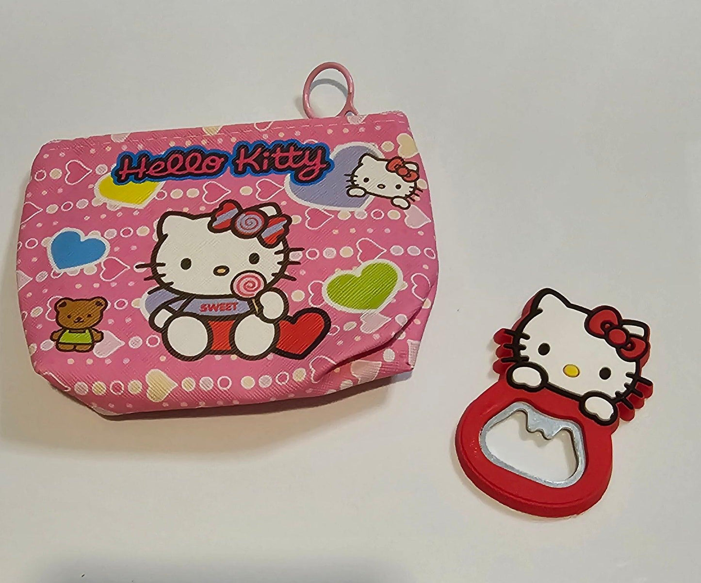 Cute set of hello Kitty coin purse and magnetic bottle opener - Christine Boutique Glam