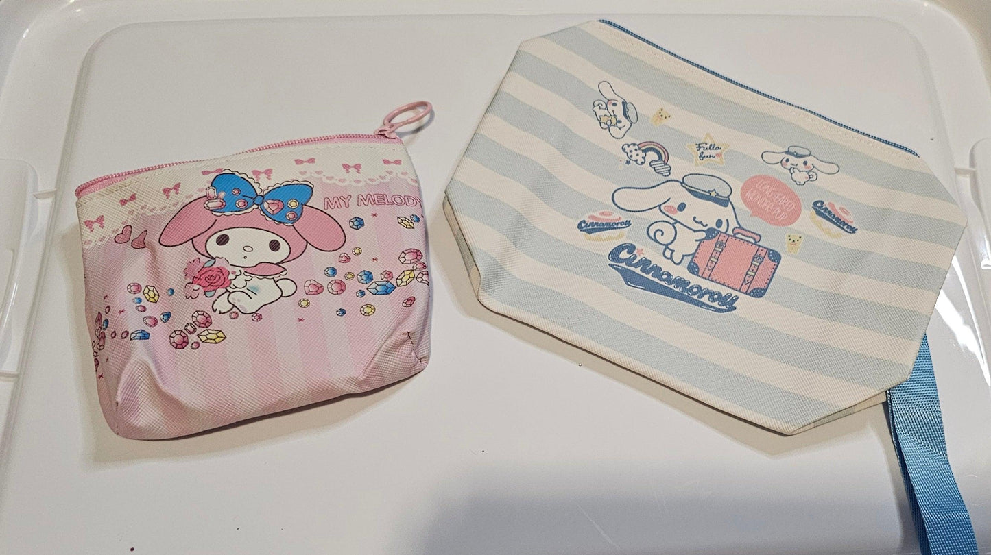 Set of my melody coin purse and Cinnamoroll make up bag - Christine Boutique Glam