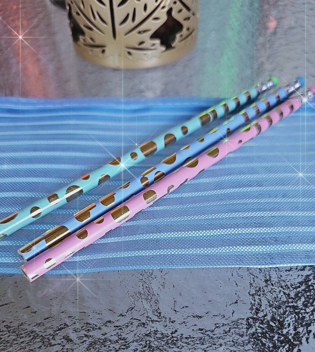 Pencil case set includes 3pc Pencils