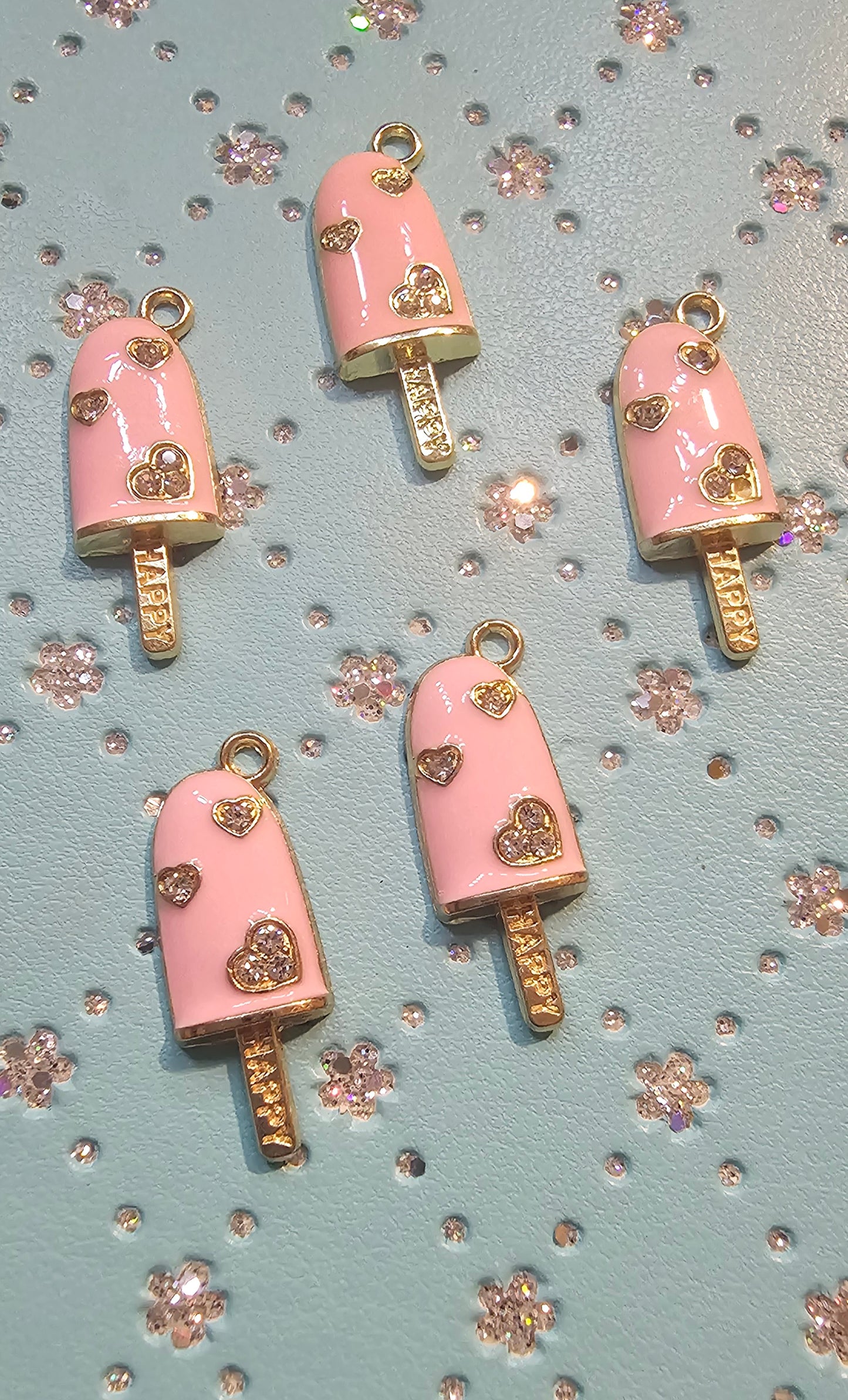 Pink heart popsicle charm - Christine Boutique Glam