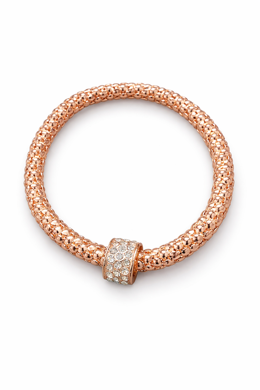 Rose Gold stretchy Mesh Bracelet - Christine Boutique Glam