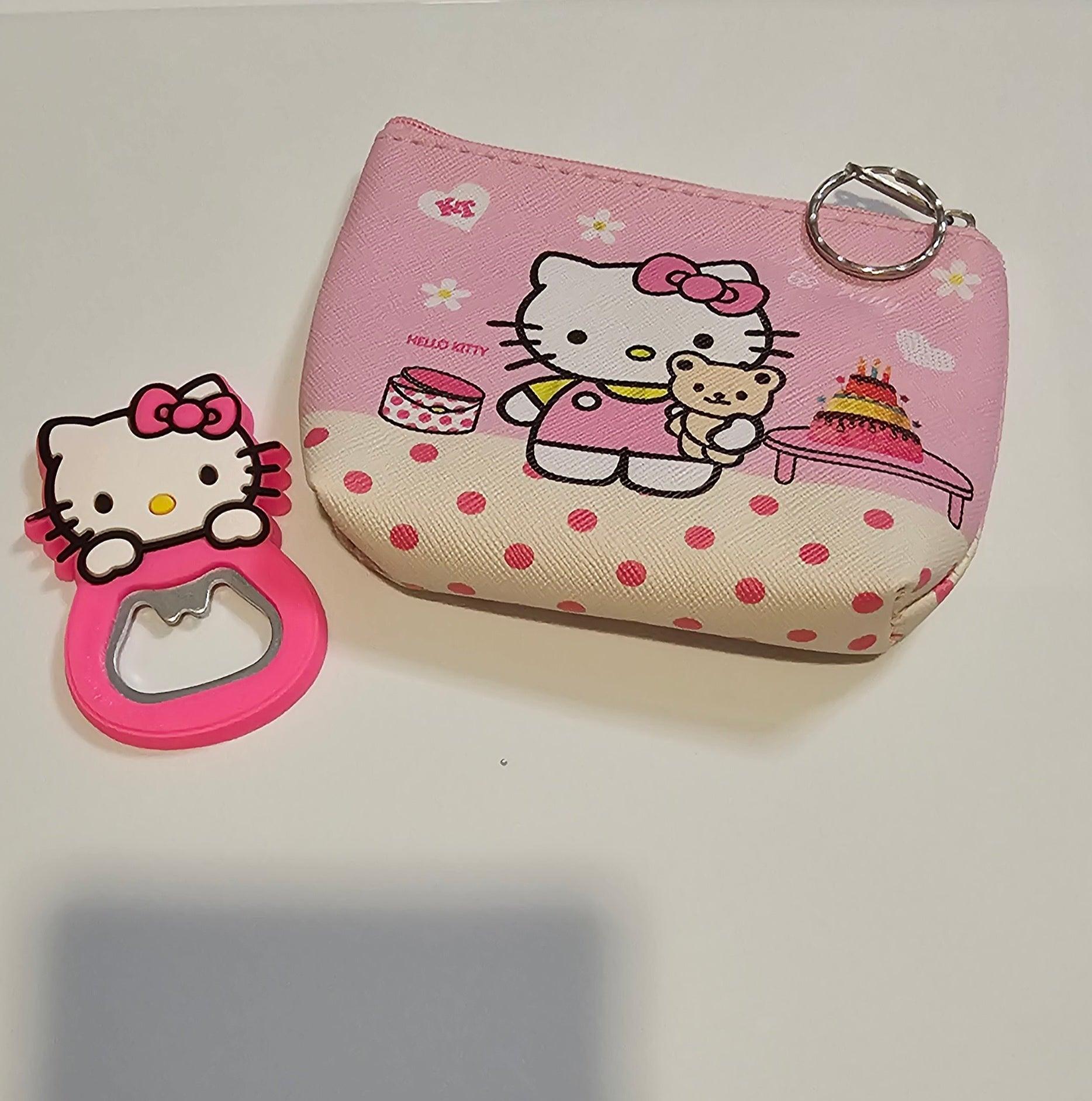 Cute set of hello Kitty coin purse and magnetic bottle opener - Christine Boutique Glam